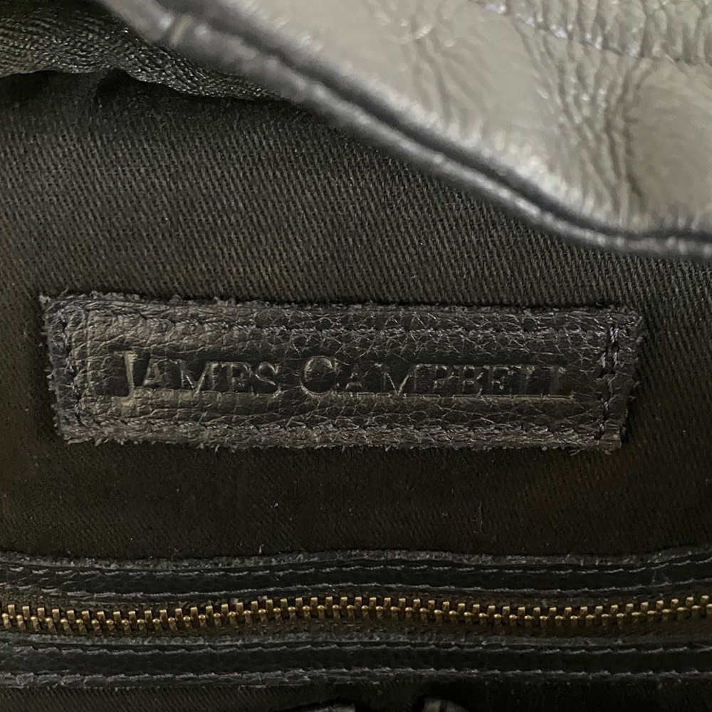 James Campbell Navy Blue Leather backpack - Picture 4 of 6